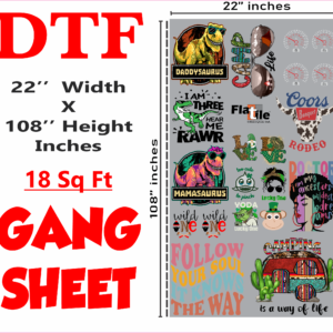 22" X 108" DTF Gang Sheet