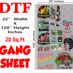 22" X 120" DTF Gang Sheet