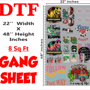 22" X 48" DTF Gang Sheet