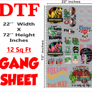 22" X 72" DTF Gang Sheet